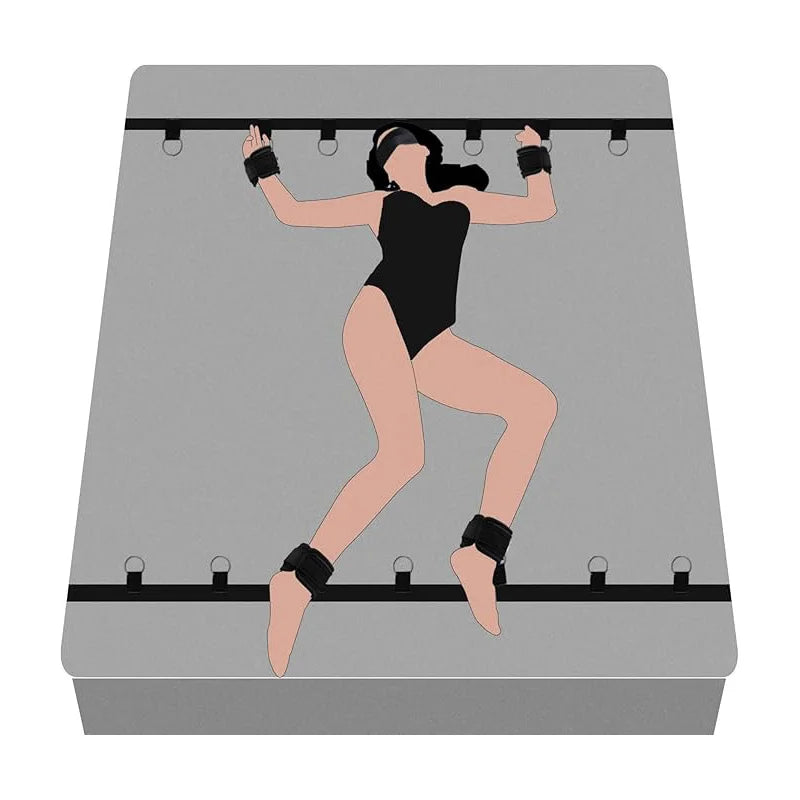 Sex Bondage BDSM Kit Bed Restraints Set Handcuffs Neck to Thigh Adjustable Leg Straps Handcuffs for SM Adult Couples Game Play