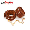 SMSPADE Leather Handcuffs BDSM Bondage Fetish Slave Sex Toys For Couples Wrist Cuffs Restraints Kit Erotic Adult Games Sex Shop