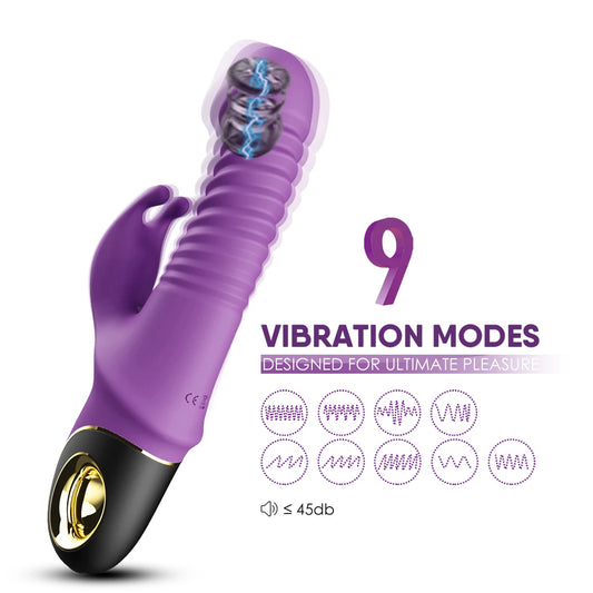 Rabbit Vibrator Automatic Telescopic Rotation G-Spot Clitoris Stimulator Female Masturbation Sex Toys For Women Adults 18