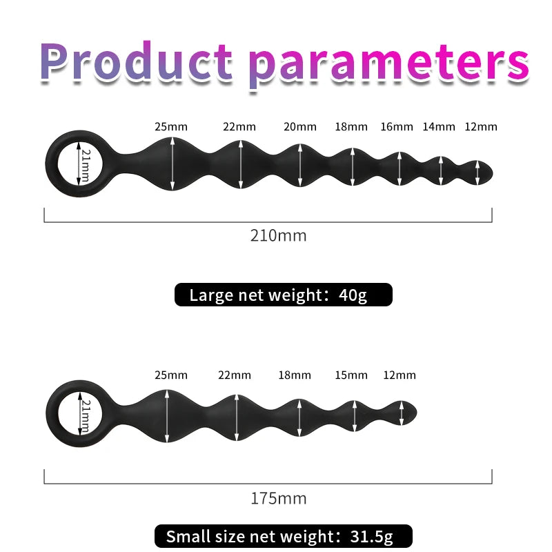 Flexible Silicone Anal Beads