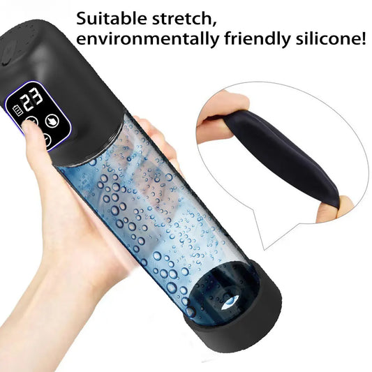 Hydro-Powered Penis Pump - Water-Assisted Enlargement System for Increased Size, Firmness & Strength Conditioning, Eco-Frien