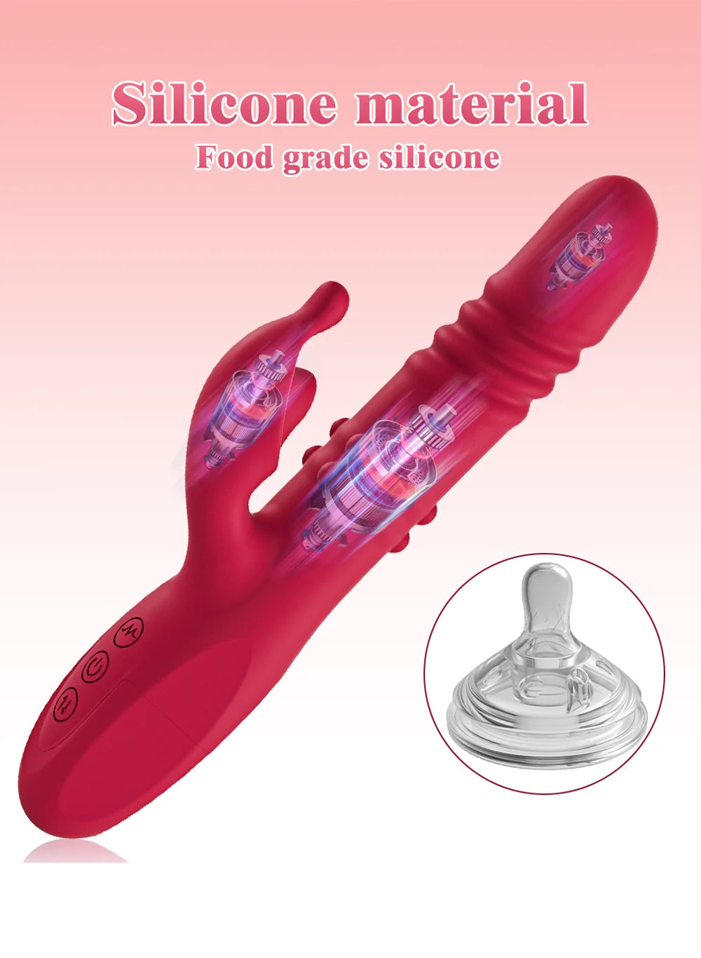 Telescopic Rabbit Vibrator Rotating Massage Vaginal Clitoris Vibration Stimulator G-spot Orgasm Masturbator Adult Couple Toys