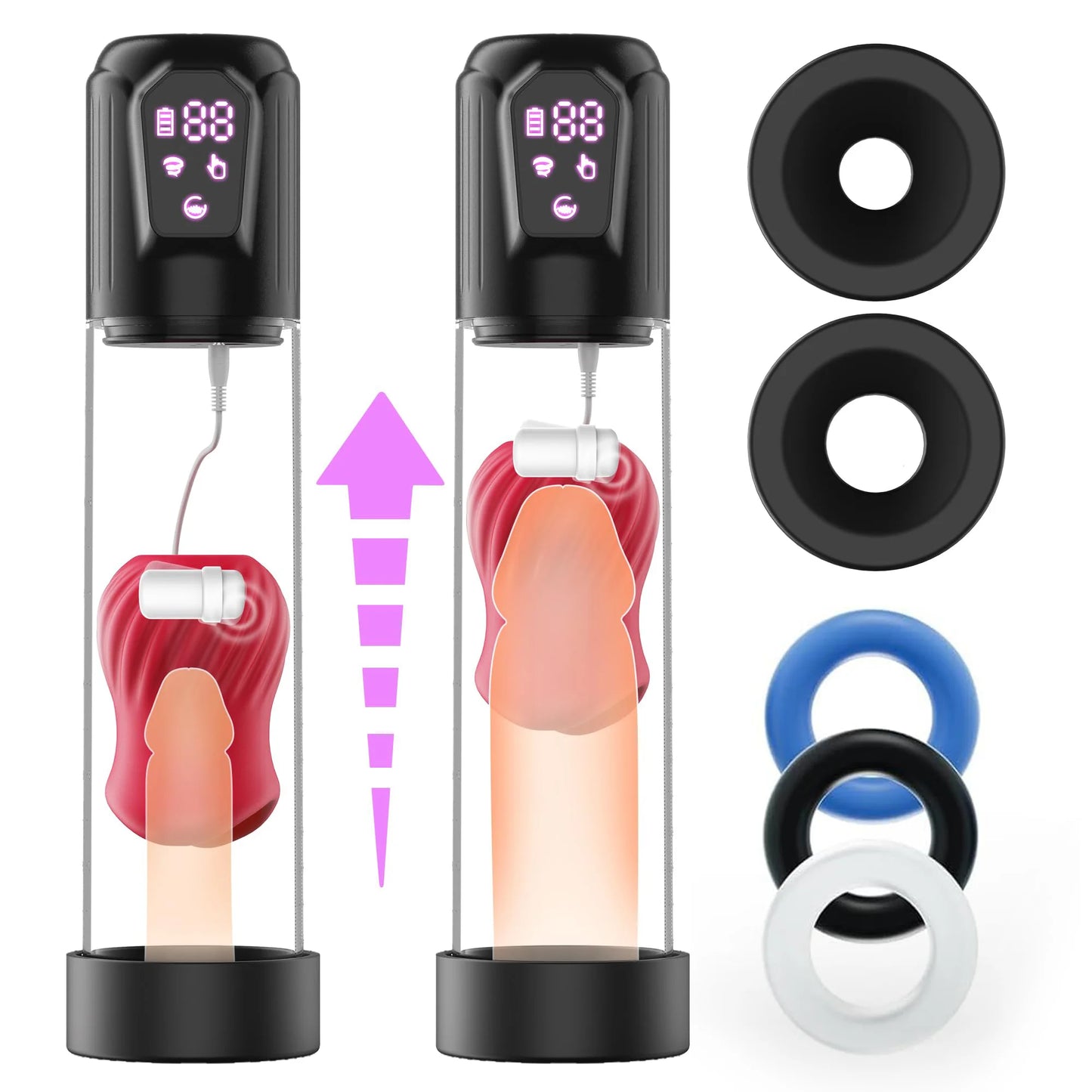 Electric Penis Pump with 5 Suction 6 Training Modes Automatic Male Masturbator LCD Pumps Enlargers Ault Sex Toys For Men
