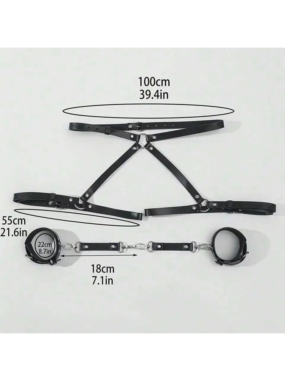 Complete Faux Leather Bondage Kit with Body Harness