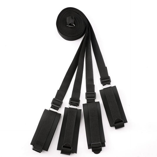 Black/Red BDSM Bed Strap Bondage Binding On The Bed Binding Adult Sex Toys Sex Bondage Belt Bed Flirting Handcuffs Footcuffs