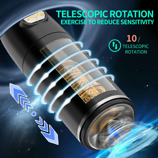Automatic Male Masturbator APP Controlled Penis Pump with 10 Thrusting & Rotating Electric Pocket Pussy for Men Adult Sex Toys