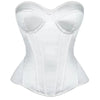 Long Torso Overbust Corset with Integrated Cups and Adjustable Fit