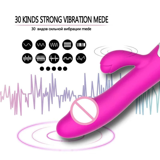 Rabbit Vibrator for Women 30 Speed Rechargeable G Spot Clitoris Stimulator Dildo Vagina Female Masturbator Sex Toys for Aldult