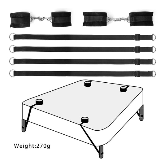 BDSM Bed Bondage Hand Restraint Handcuff Leg Split Cuffs SM Slave Strap System Adjustable Bondage Gear Couple Sex Games Toys Set