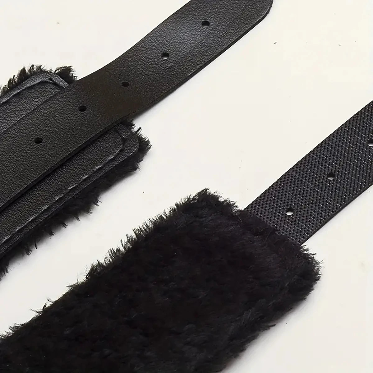 Black Plush Bondage Handcuffs for Couples