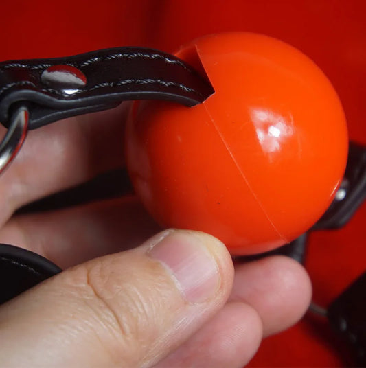 BDSM Mouth Gag.Slave Gag Ball,Ballgag with Short Chin Strap,Bondage,Restraints,Sex Toys for Couples,Adult Games
