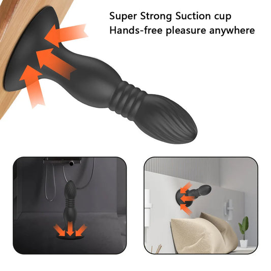 Prostate Massager Butt Plug Thrusting Vibrating APP Remote Control Suction Cup Anal Plug Stimulator Sex Toys for Men Couple 18+