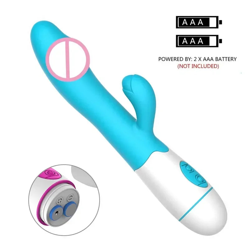 Powerful Rabbit Vibrator Dildo Dual Vibration G Spot Clitoris Stimulation Masturbators Vaginal Massager Adult For Women Sex Toys