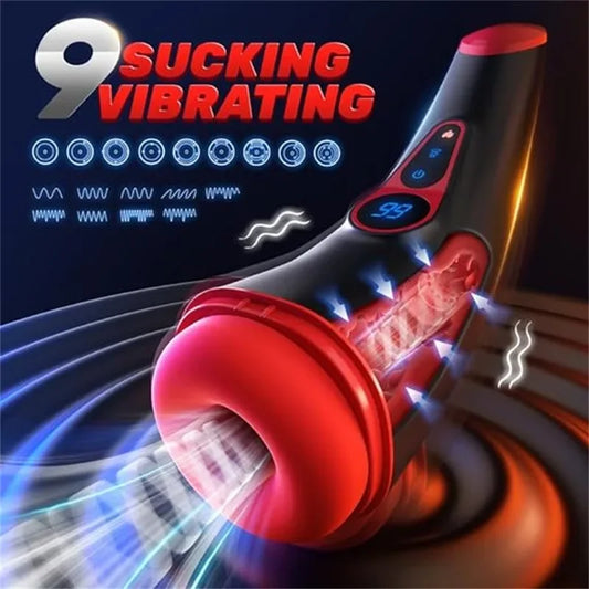Powerful Male Masturbator Sex Toys for Men Sucking Heating Vibrating LCD Display Penis Pump Male Masturbators Adult Toys MAN 18+