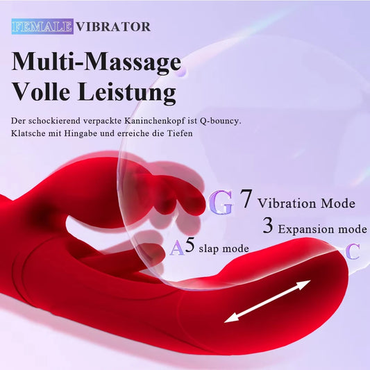 Rabbit Vibrator for Women G Spot Tapping Flapping Clit Stimulator Female Vagina Licking Tongue Massager Dildo Sex Toys for Adult