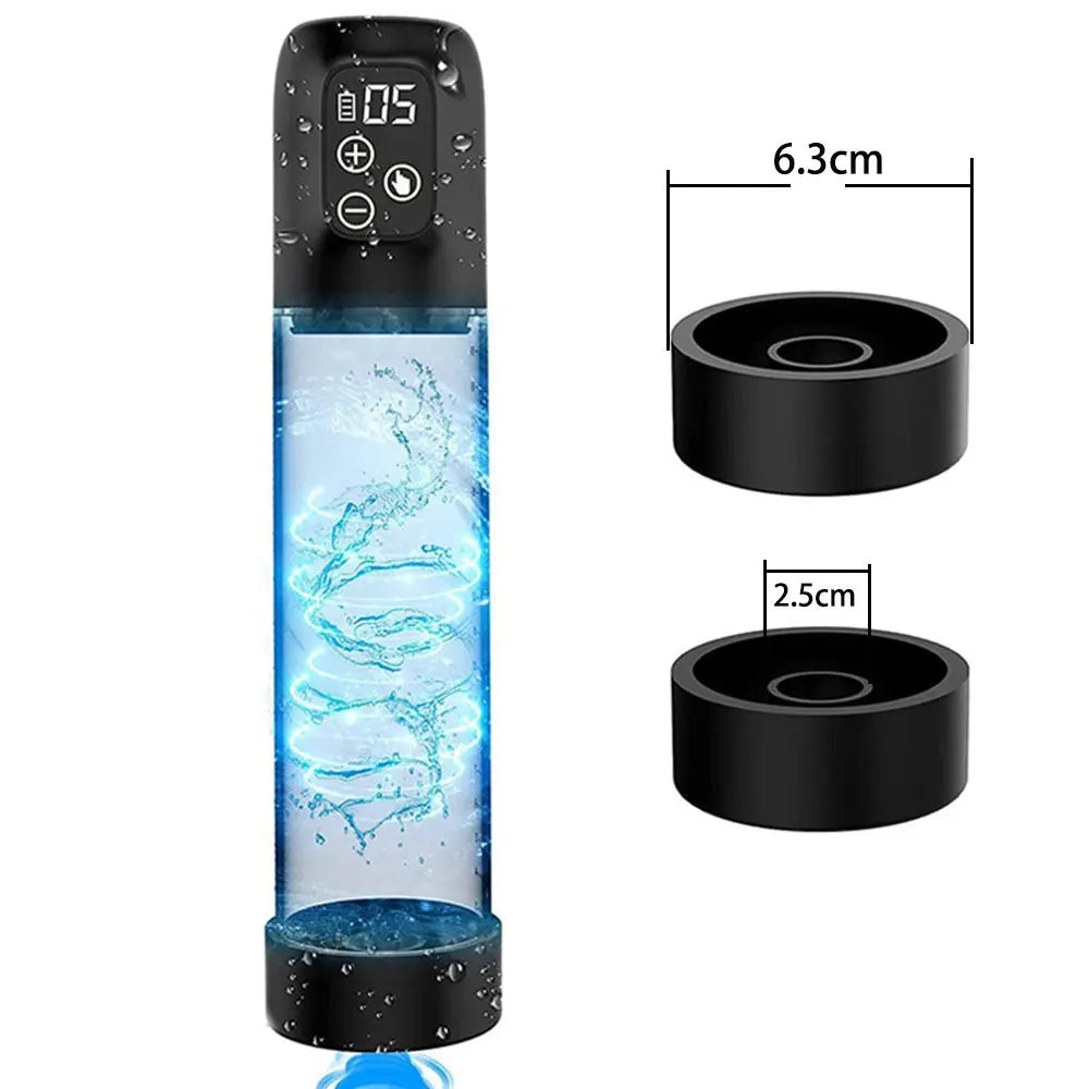 Hydro-Powered Penis Pump - Water-Assisted Enlargement System for Increased Size, Firmness & Strength Conditioning, Eco-Frien