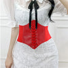 Adjustable Wide High-Waist Faux Leather Corset Belt