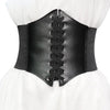Wide Faux Leather Corset Waist Belt