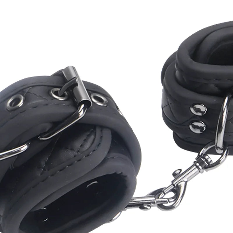 BDSM Handcuffs Hand Restraint Bondage Gear SM Slave Erotic Play Sex Ankle Handcuffs Detachable Chain Clasp Entertainment Fixed