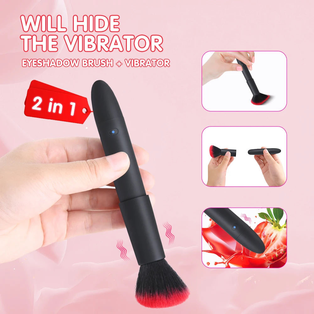 Make Up Brush Vibrators Massage Stick Magic AV Wand Vibrator Female 10 Speed Vibration Rechargeable Intimate Sex Toys for Women