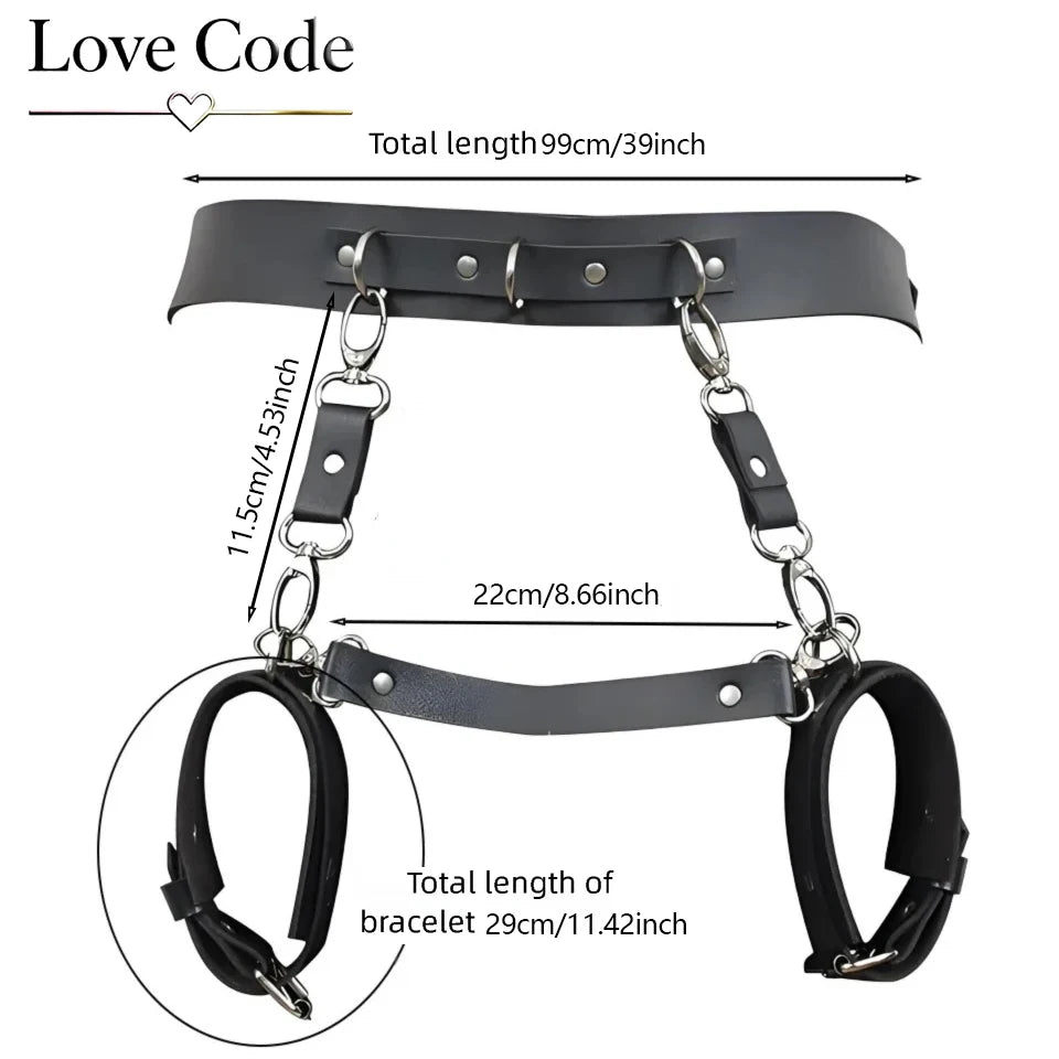 BDSM Bondage Women's Pop Punk Belt Binding Belt Handcuffs Bondage Kit Role Sex Toys For Couples