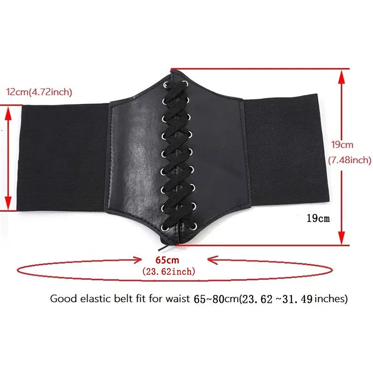 Wide Faux Leather Corset Belt