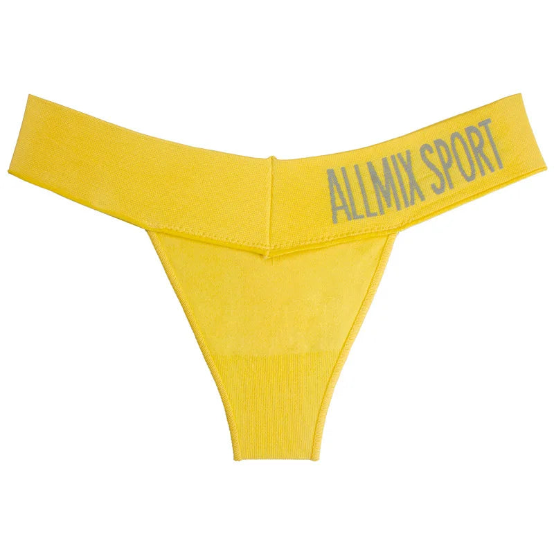 lingerie sexy underwear Unisex Seamless Sports Fitness Letters tanga hombre Deep V Wide Waist Low Waist Seamless Briefs Thong