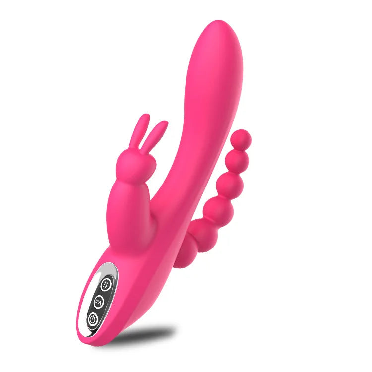 12 Modes G Spot Rabbit Vibrator Clitoral Stimulator Anal Triple Curve Massager Anal Beads Sex Toys For Women Couples Dildo