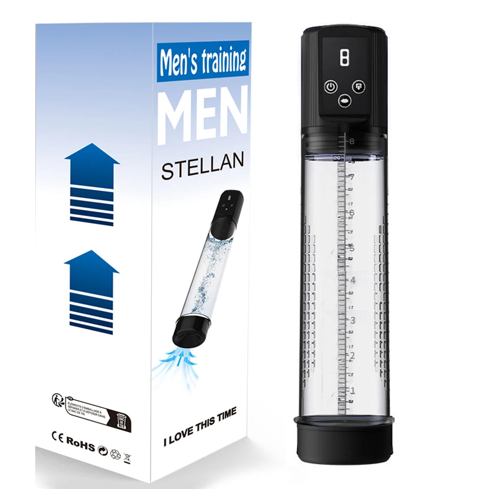 Electric Penis Pump Penis Enlarger Vacuum Pump Sex Toys IPX7 Waterproof Penile Bigger Trainer Masturbator Penis Enlargement