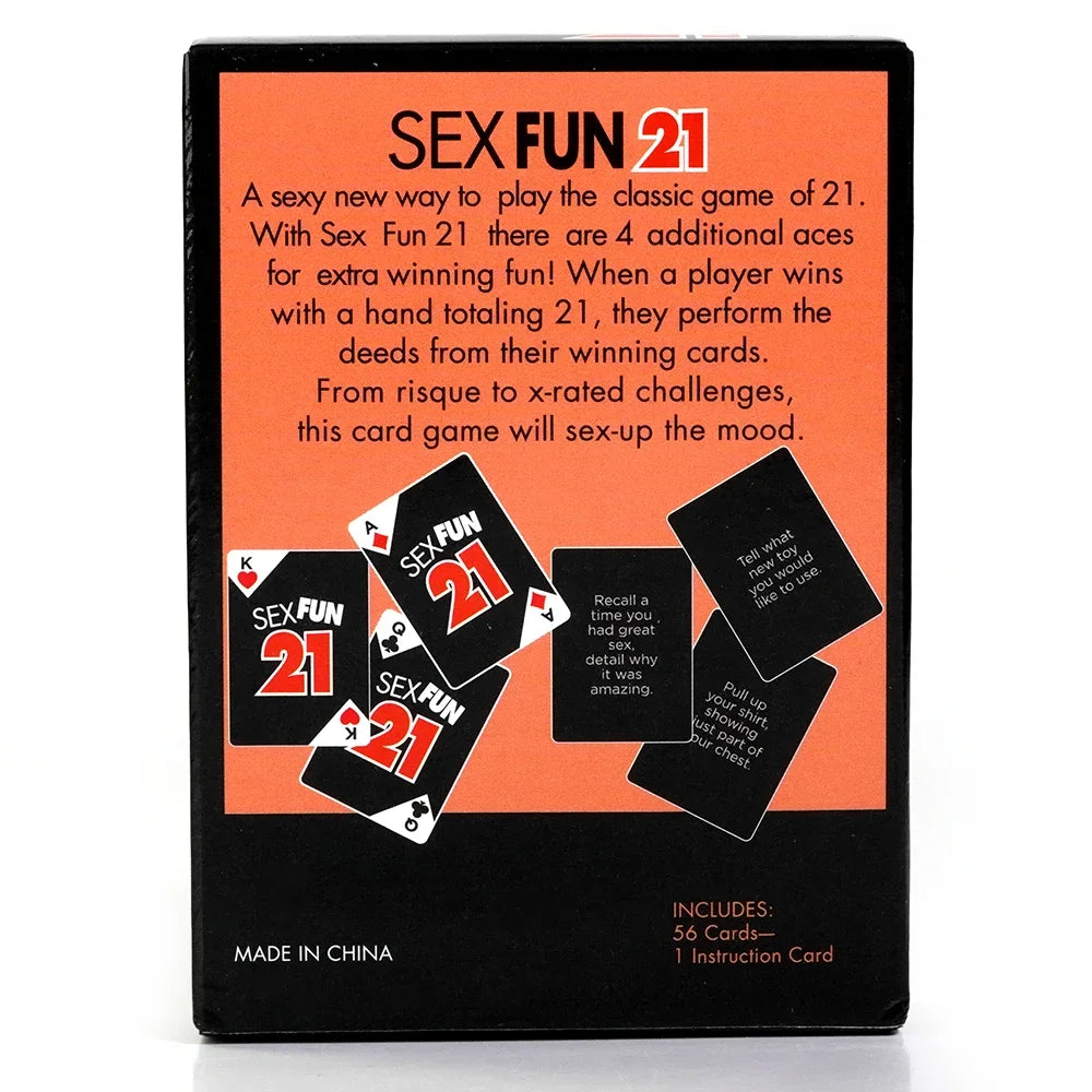 Sex Fun 21 Card Game Adult 56pcs Card Game