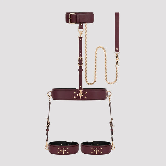 Thierry BDSM Bondage Restraint Kits Handcuffs Collar Wrist Ankle Thigh cuffs Waist Belt Cross Buckle Sex Toys For Adult Games