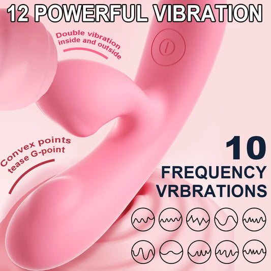Rabbit Vibrator, Female G-spot Clitoral Stimulator, Vaginal Nipple Masturbation, False Penis, Silent Adult Sex Toy for Women