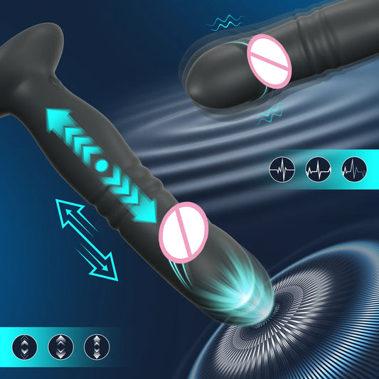 Thrusting Sex Toys Anal Plugs Vibrator APP Wireless Telescopic Anal Dildo Witn Suction Cup Prostate Massager Butt Plug for Men