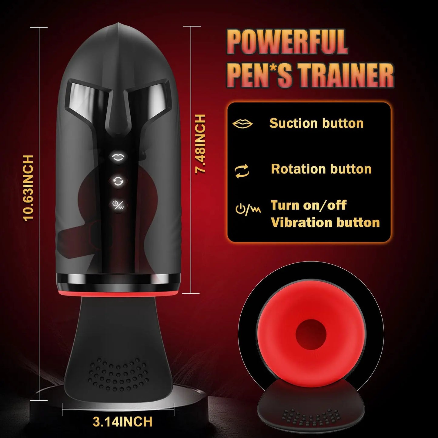 4 in 1 Vibrating Masturbation Cup with Glans & Testicle Stimulator