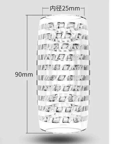 9cm Transparent Male Masturbator Artificial Pussy Vaginal for Men 18 Glans Sucking Penis Pump Sex Toys Erotic Spikes Exerciser