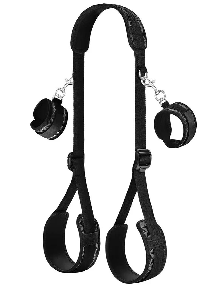 BDSM Sex Handcuffs Restraints Open Leg Ankle Cuffs SM Bondage Harness Bed Bandage Straps Slave Major Toys Erotic Accessories