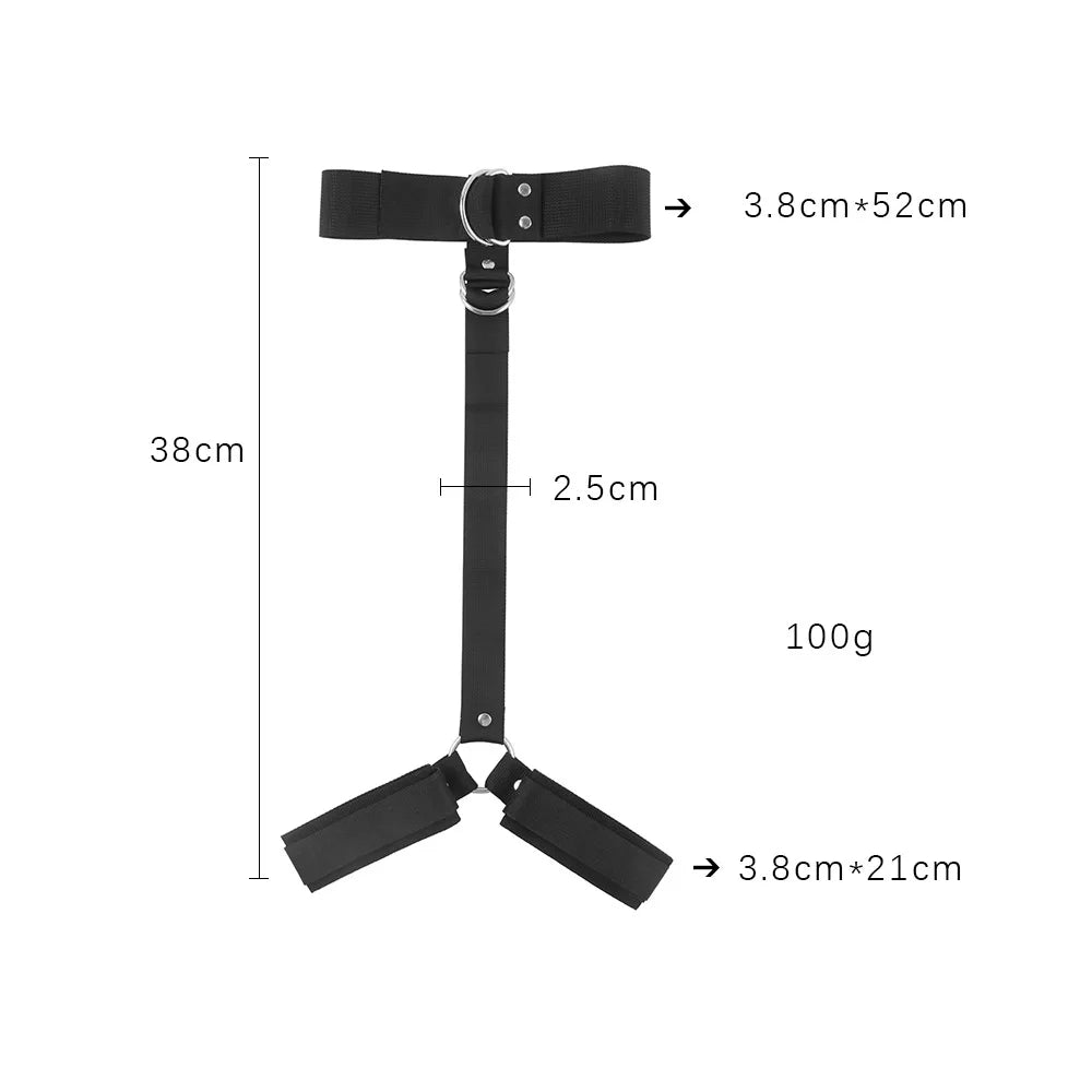 Nylon BDSM Restraint Set with Collar & Handcuffs for Couples