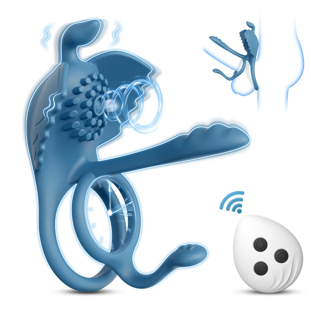 Penis Ring Men Couple Cock Ring Vibrator Ejaculation Delay Vibrating cock Ring Prostate Semen Lock Ring Sex Adult Erotic Toy