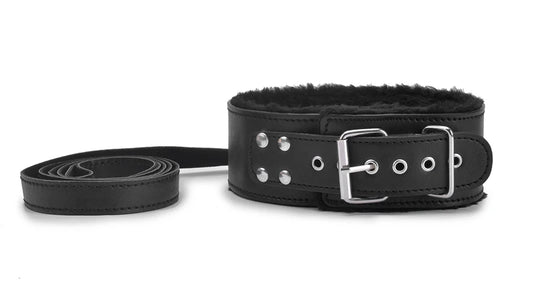 BDSM Collar Leather And Leash Plush Fetish Bondage Sex Necklace SM Toys Restraints Sex Toys For Adults Couples Games