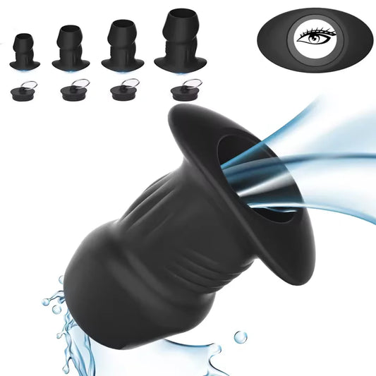 Hollow Silicone Dildo & Butt plug with Flared Base