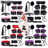 10pcs/SET Bondage Restraints BDSM Kit Bondage Set, Adult Restraint Set Hands And Legs Straps Rope Mask Cuffs Gags Nipple Clips For Couples Men Women - Perfect Gifts For Party - Purple/Pink/Black/Red