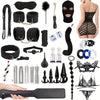 14/38pcs Sexy Toy Set: Fox Tail Butt Plug with Bodycon Skirt, Mask for Role Reversal, Anal Plug, Bondage Restraint Tools, BDSM Adult Play Cuffs, Blindfold, and Spanking Accessories -Safe, Comfortable, and Fun