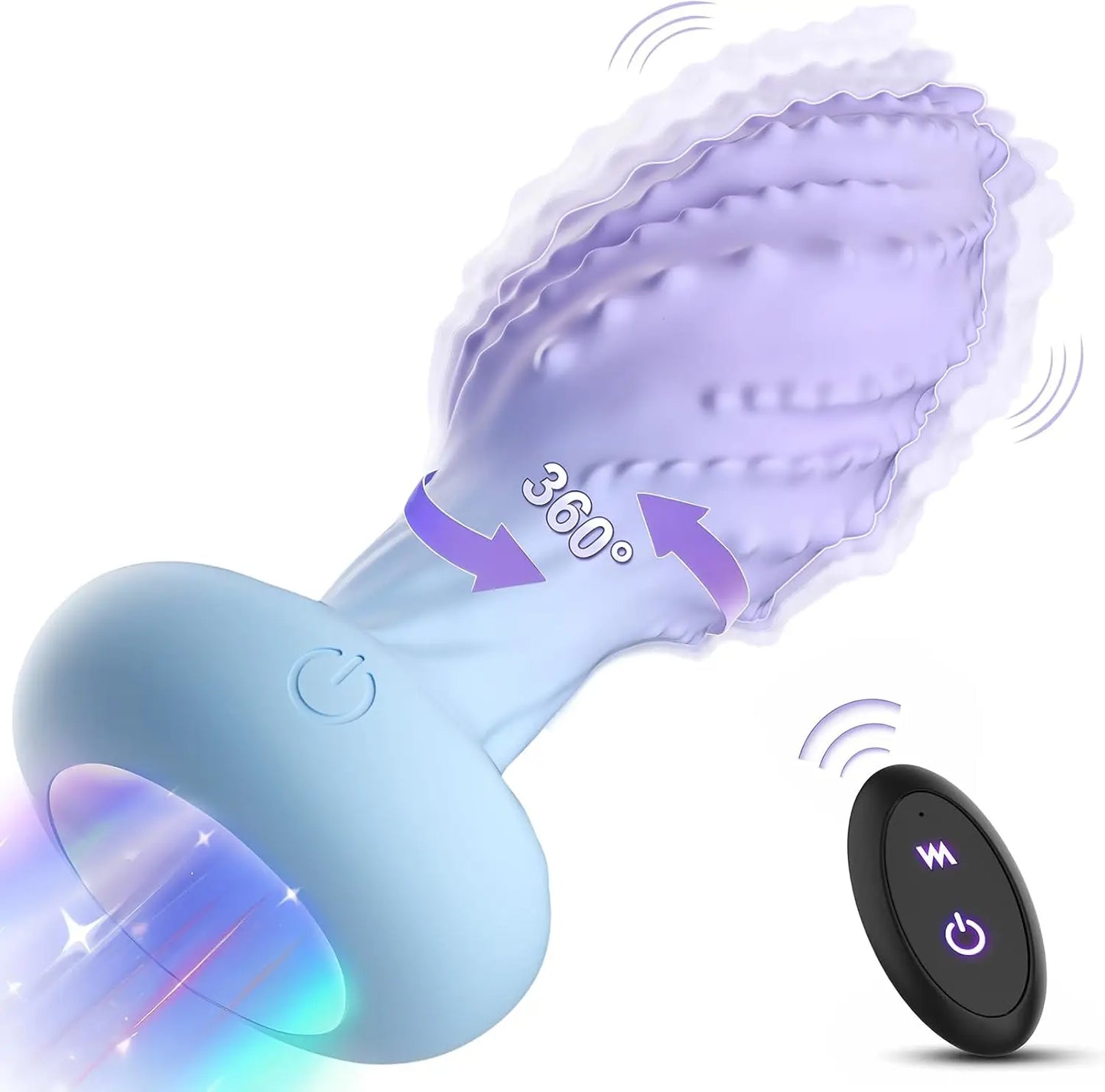 Anal Vibrator Butt Plug Adult Sex Toy for Men Women 360° Rotation Adult Sex Anal Remote Toys Prostate Massager for Gay Couples