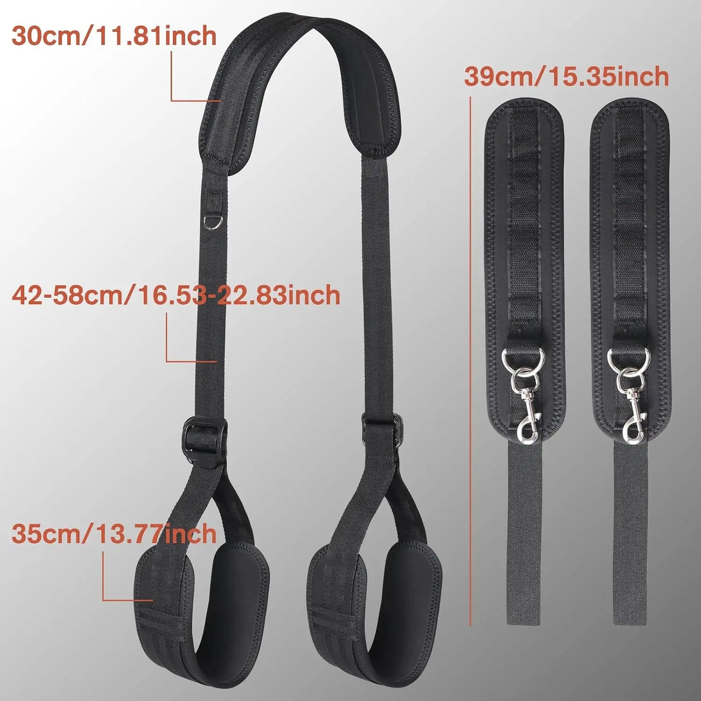 Sex Bondage BDSM Kit Bed Restraints Set Handcuffs Neck to Thigh Adjustable Leg Straps Handcuffs for SM Adult Couples Game Play