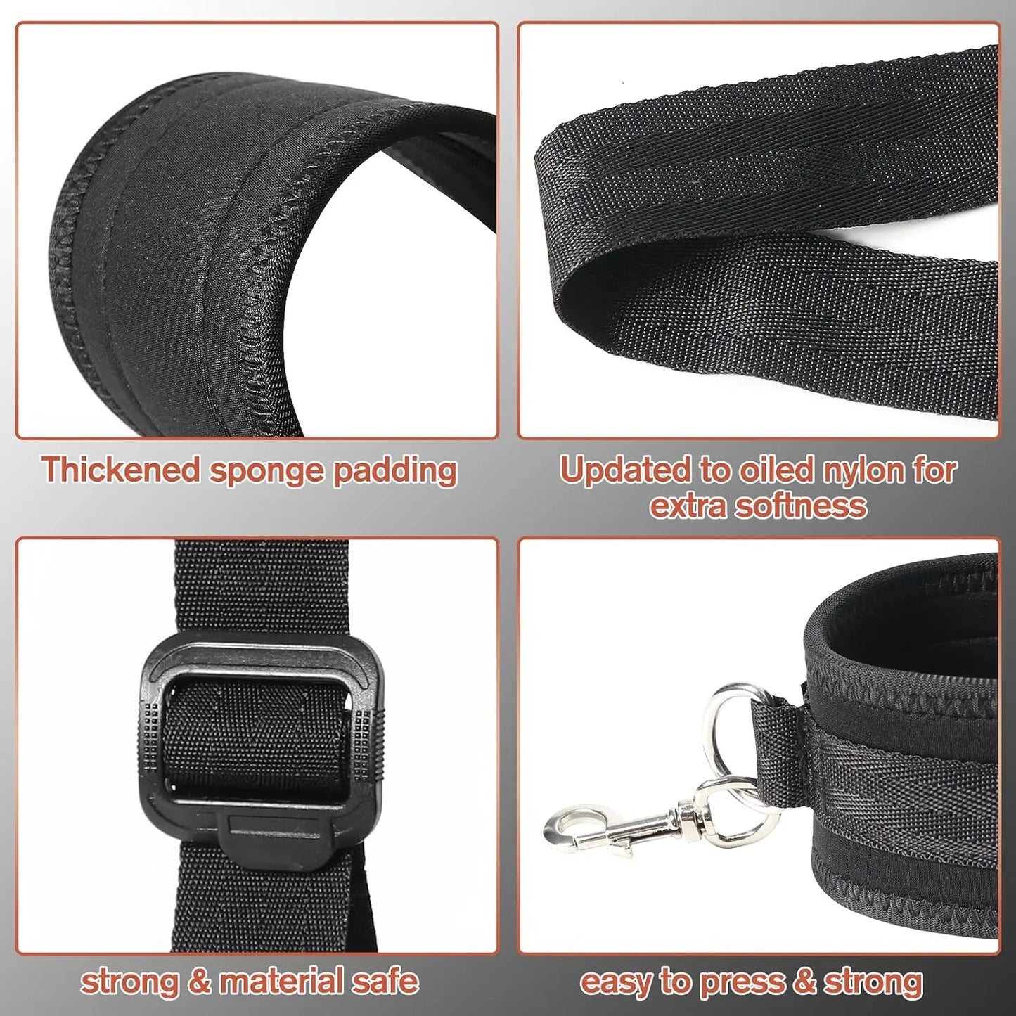 Sex Bondage BDSM Kit Bed Restraints Set Handcuffs Neck to Thigh Adjustable Leg Straps Handcuffs for SM Adult Couples Game Play