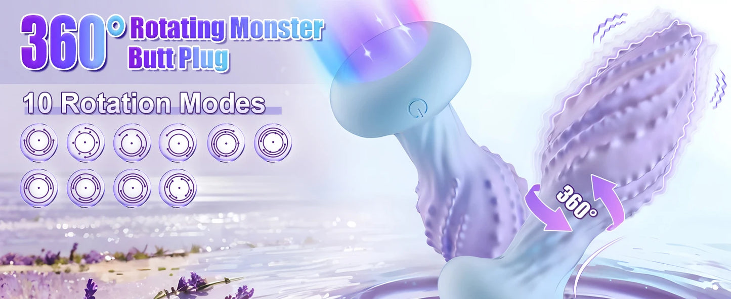 Anal Vibrator Butt Plug Adult Sex Toy for Men Women 360° Rotation Adult Sex Anal Remote Toys Prostate Massager for Gay Couples