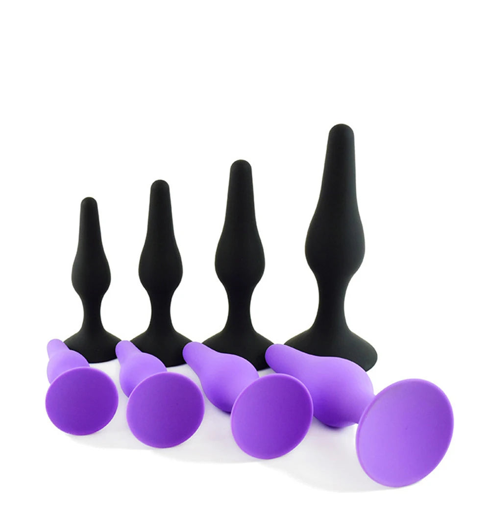 Anal Sex Toys for Men Women Black Anal Butt Plug for Beginner Erotic Toys Silicone Adult Products Prostate Massager
