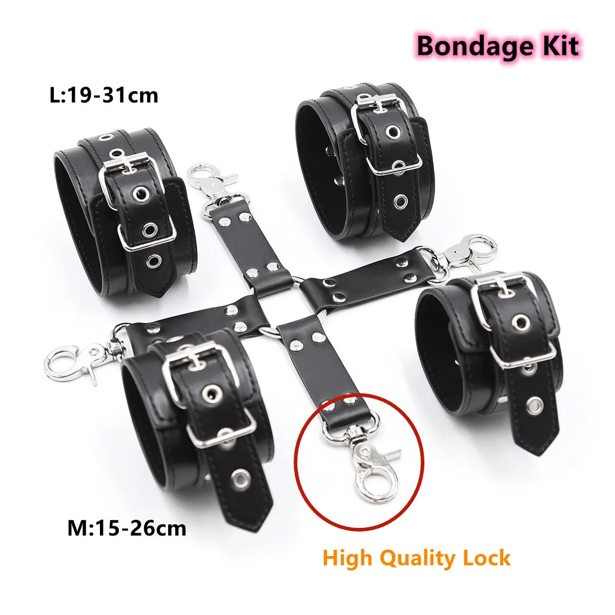 Bdsm Bondage Leather Strap Rope of Restraints Handcuffs with Cross Harness Lock for Fetish Adults Sex Games Erotic Accessories