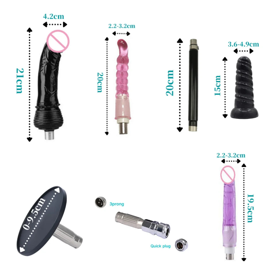 Sex Machine Female Masturbation Pumping Gun with Dildos，More Attachments ,Vibrator Adjustable Speed Love Machine for Couple
