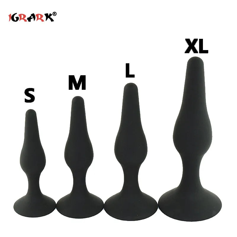 Anal Sex Toys for Men Women Black Anal Butt Plug for Beginner Erotic Toys Silicone Adult Products Prostate Massager